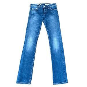 Anthropologie Pilcro and the Letterpress Mid-Rise Skinny Blue Jeans Size 28